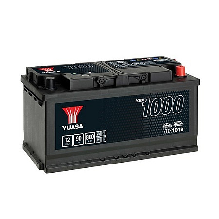 Acumulator Pornire YUASA 12V 90Ah 800A YBX1000 CaCa R+ standard 353x175x190 B13 starting YBX1019