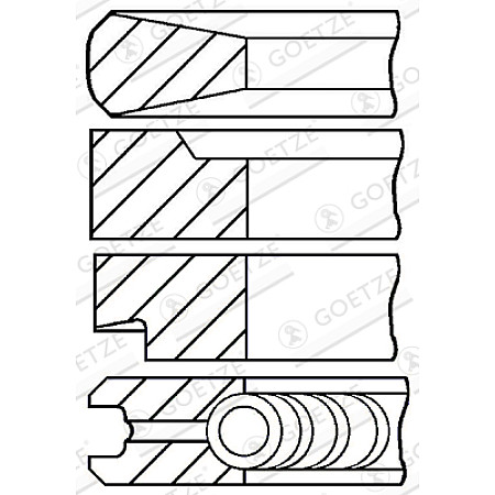 Set segmenti piston Inele de 11177mm STD 316 2385 2385 4747 setat pentru piston FORD BSD333H BSD444 GOETZE 08-100100-00