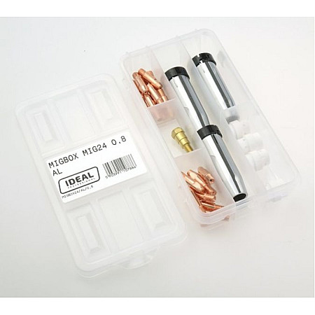 Accesorii si materiale pentru sudare Service parts kit 08mm box intended use: for welding aluminium welding clamp MIG 24 IDEAL MIGBOX24/AL/0.8