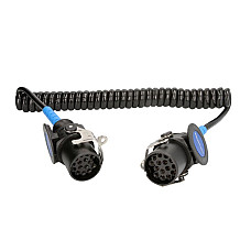 Cablu infasurat Sirma electrica spiralata poliuretan lungime de lucru 35m lungime maxima 45m dopuri numar pini: 15 numar cabluri: 12x15+3x25mm ADR temperatura de lucru pina la 125 * C EURO 6 TRUCKLIGHT EC-15-ADR EURO6
