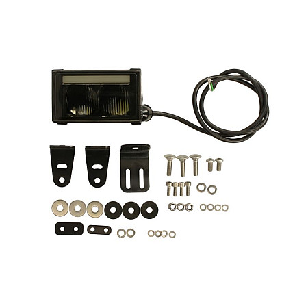 Far faza lunga Universal headlamp L/R long-range LED 12/24V width 130mm height 74mm depth: 104mm transparent aluminium neagra position lights with position light WAS 1591 W224.1