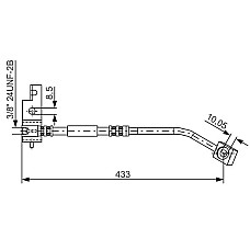 &quot;Furtun frana Furtun/conducta de frana flexibil Fata Stanga lungime 310mmdiametru 102mm 3/8&quot;&quot;-24UNF2B ABS banjo CHRYSLER PT CRUISER DODGE NEON II 1.6-2.4 08.99-&quot; BOSCH 1 987 476 149