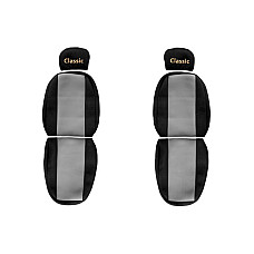 Husa scaun Huse pentru scaune Classic gri material velours serie CLASSIC centura de siguranta a pasagerului asamblata in afara scaunului centura de siguranta a soferului asamblata in scaun tetiera reglabil F-CORE F-CORE PS26 GRAY