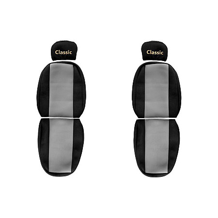 Husa scaun Huse pentru scaune Classic gri material velours serie CLASSIC centura de siguranta a pasagerului asamblata in afara scaunului centura de siguranta a soferului asamblata in scaun tetiera reglabil F-CORE F-CORE PS26 GRAY