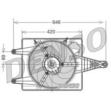 Ventilator, radiator Ventilator radiator cu carcasa ALFA ROMEO 156 1.6-2.5 02.97-05.06 DENSO DER01010