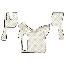 Covor compartiment picioare F-CORE fara compartiment in carcasa cutiei de viteze pe intregul etaj cantitate in set 3 szt. material - piele matlasata eko culoare - sampanie pentru transmisie manuala VOLVO FH F-CORE F-CORE FL13 CHAMP