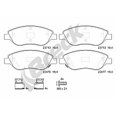Set placute de frana Fata FIAT TIPO 1.0-1.6D 10.15- BRECK 22476 00 701 00