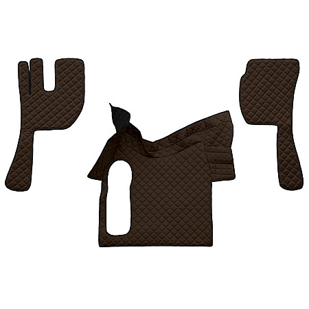 Covor compartiment picioare F-CORE fara compartiment in carcasa cutiei de viteze pe intregul etaj cantitate in set 3 szt. material - piele matlasata eko culoare - maro pentru transmisie manuala VOLVO FH 01. F-CORE F-CORE FL13 BROWN