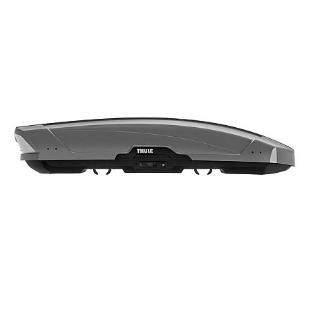 Cutie pavilion Roof box Motion XT XL way of opening: from both sides colour: titanium glossy capacity: 500 l 215x915x44 cm 5-7/3-5 payload: 75 kg weight: 235 kg. THULE 6976 adapter required for SlideBar THULE THU 629800