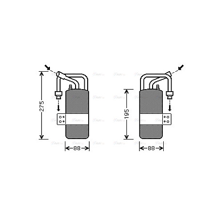 Uscator,aer conditionat Air conditioning drier FORD FIESTA V FUSION 1.6D 11.04-12.12 AVA COOLING FDD386 AVA