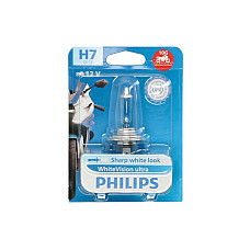 Bec, far faza lunga Light bulb blister pack 1pcs H7 12V 55W PX26D WhiteVision ultra moto PHILIPS PHI 12972WVUBW