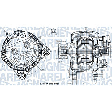 Alternator 12V 150A NISSAN CUBE MICRA III NOTE NV200 NV200 / EVALIA QASHQAI I RENAULT GRAND SCENIC II MEGANE II SCENIC II 1.5D 08.03- MAGNETI MARELLI 063731435410