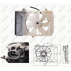 Ventilator, radiator Ventilator radiator cu carcasa TOYOTA YARIS 1.0/1.4D/1.5 04.99-11.05 NRF NRF 47697