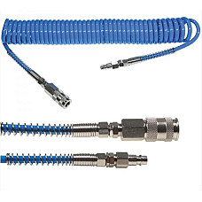 Furtun de aer comprimat Spiral pneumatic hose GUDEPOL polyurethane maximum pressure: 12bar inner diameter: 5mm length: 9m with fast couplers GUDEPOL 0XGDAO5078