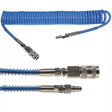 Furtun de aer comprimat Spiral pneumatic hose GUDEPOL polyurethane maximum pressure: 12bar inner diameter: 5mm length: 9m with fast couplers GUDEPOL 0XGDAO5078