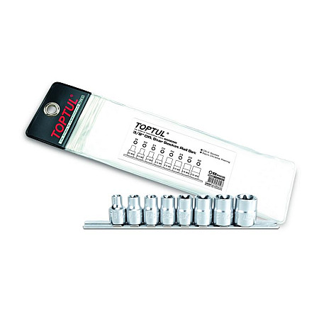 Set chei tubulare Toptul Torx tubulare 3 / 8 8 buc E8 E10 E11 E12 E14 E16 E18 E20 TOPTUL GAAG0802