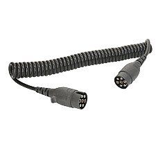 Cablu infasurat Sirma electrica spiralata poliuretan lungime de lucru 35m lungime maxima 4m cu mufe numar pini: 7 12V numar cabluri: 1x1+6x075mm dopuri acoperite TRUCKLIGHT EC-07/12V-PLA/OBT