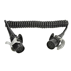 Cablu infasurat Sirma electrica spiralata lungime de lucru 4m EN with Littelfuse plugs numar pini: 15 numar cabluri: 12x15+3x25mm ADR TRUCKLIGHT EC-15-ADR-4.0M-LF