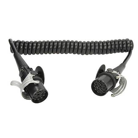 Cablu infasurat Sirma electrica spiralata lungime de lucru 4m EN with Littelfuse plugs numar pini: 15 numar cabluri: 12x15+3x25mm ADR TRUCKLIGHT EC-15-ADR-4.0M-LF