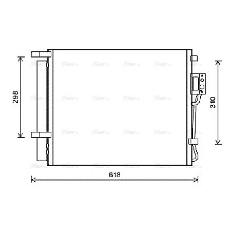 Condensator, climatizare A/C condenser with dryer HYUNDAI SANTA FE II SANTA FE II/SUV 2.0D/2.2D 03.06-05.13 AVA COOLING HY5310D AVA