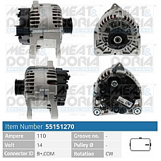 Alternator 14V 110A RENAULT KANGOO EXPRESS KANGOO II MEGANE II SCENIC II 1.4-1.6LPG 06.03- MEAT &amp; DORIA MD55151270