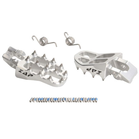 Suport picioare Foot rests and kickstands colour: Silver aluminium contains springs HUSQVARNA FE TC TE KTM EXC SX SX-F 125/450 2016-2018 ZAP TECHNIX ZAP-EP502SI