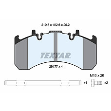 Set placute de frana Spate MERITOR numar WVA: 29177 RVI C MAGNUM PREMIUM 2 VOLVO FE FE II FH FH II FH16 FH16 II FM FM II FMX FMX II D11A-370-G9K320 10.04- TEXTAR 29177 292 2 4 T7600