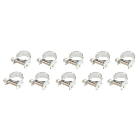 Colier furtun Metal clamp worm gear 10pcs width 10 mm max diam 17mm diameter 15-17 mm material: soft steel steel type: W1 normal Mini-Clip MIKALOR OSM 03010595 10SZT