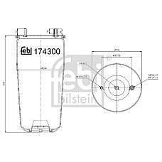 Burduf, suspensie pneumatica Supa de suspensie pneumatica spate R 520mm fara piston BPW FEBI FE174301
