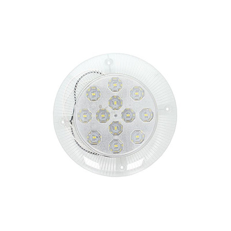 Iluminare interior Interior lighting lamp 12V surface height 19mm diameter 190mm 12 diodes silver reflector TRUCKLIGHT IL-UN011
