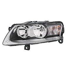 Far Lampa frontala Stanga halogen H1/H7/PY21W/W5W electric cu motor bec culoare insert: cromat culoare semnalizator: alb AUDI A6 ALLROAD C6 A6 C6 HELLA 1EE008 880-011