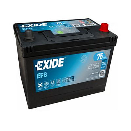 Acumulator Pornire Battery EXIDE 12V 75Ah/750A EFB R+ en 270x173x222 B0 starting EXIDE EL754