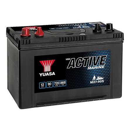 Acumulator Pornire Battery YUASA 12V 90Ah/720A Active Marine Start L+ standard terminal + threaded 304x173x225 B1 backup YUASA M27-90S