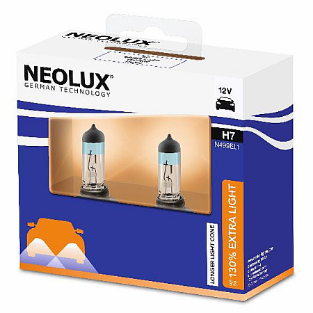 Bec, far pentru viraje Bec A stabilit 2buc H7 12V 55W PX26D luminozitate cu pina la 130% mai mare Extra Light + 130% NEOLUX NLX499EL1-SCB