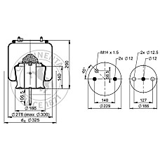 Burduf, suspensie pneumatica Supa de suspensie pneumatica spate R 28mm SCANIA IRIZAR CONTITECH 6710NP01