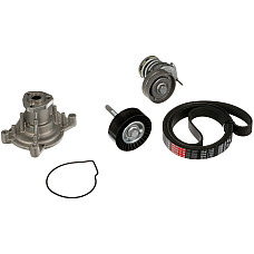 Pompa apa + Set curea transmisie cu caneluri V-belts set with rollers AUDI A1 A3 SEAT ALTEA ALTEA XL LEON TOLEDO III SKODA OCTAVIA II SUPERB II YETI VW EOS GOLF PLUS V GOLF V GOLF VI JETTA III JETTA IV 1.4 05.07- GATES GATKP76PK1735