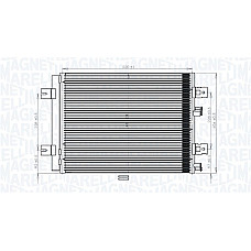 Condensator, climatizare A/C condenser with dryer DACIA DUSTER DUSTER/SUV LOGAN LOGAN EXPRESS LOGAN MCV SANDERO LADA LARGUS RENAULT DUSTER LOGAN I 1.2-1.6LPG 09.04- MAGNETI MARELLI 350203765000