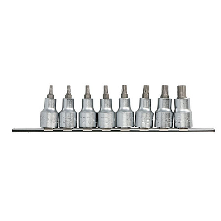Set chei tubulare TOPTUL set tubulare cu bit TORX pentagonal 8 piese. 1 / 2 BCNA: T20 T25 T27 T30 T40 T45 T50 T55 TOPTUL GAAG0806