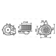 Electromotor, ventilatie interioara Suflanta de aer AUDI A4 B5 SKODA SUPERB I VW PASSAT B5 PASSAT B5.5 1.6-4.0 11.94-03.08 AVA COOLING VN8352 AVA