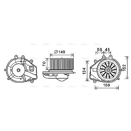 Electromotor, ventilatie interioara Suflanta de aer AUDI A4 B5 SKODA SUPERB I VW PASSAT B5 PASSAT B5.5 1.6-4.0 11.94-03.08 AVA COOLING VN8352 AVA