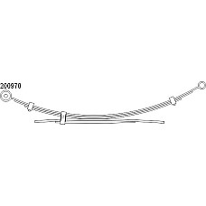Pachet arc cu foi Leaf spring rear no.of blades: 5x585 FORD RANGER 2.2D 05.15- LS GERMANY 200970-LS