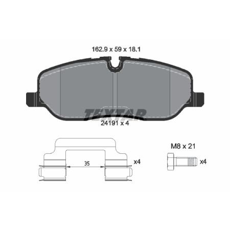 Set placute de frana Fata LAND ROVER DISCOVERY III DISCOVERY IV RANGE ROVER III RANGE ROVER SPORT I 2.7D-4.4 03.02-12.18 TEXTAR 2419181