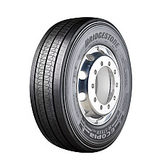 Anvelopa ax fata LKW 13500 Ecopia H-Steer 002 BRIDGESTONE Anvelopa camion Autostrada Directie M+S 3PMSF 160K etichete: Din data de 01.05.2021: eficienta combustibil - A aderenta pe teren umed - B clasa de masur BRIDGESTONE 385/65R22.5 CBR ECOHS2