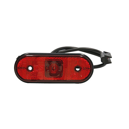 Lampa gabarit Outline marker lights L/R red LED height 44mm width 119mm depth 18mm surface hose length 500 no hanger 24V with reflector ASPOCK A31-7804-017