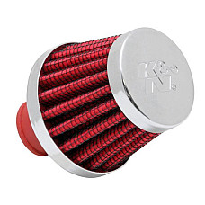Filtru furtun cauciuc evac aer Breather filter - flange inner diameter:10 mm filter diameter: 51 mm height: 44mm Chrome - catalogue: www.knfilters.com K&amp;N FILTERS 62-1600RD