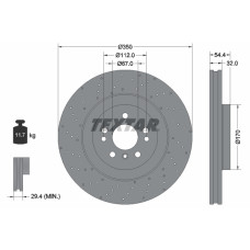 Disc frana Fata Dreapta/Stanga fara pivot de fixare a rotii MERCEDES GL X166 GLE C292 GLE W166 GLS X166 M W166 2.2D-3.5 06.11-10.19 TEXTAR 92254405