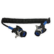 Cablu infasurat Spiral electric wire version QS6+ polyurethane hose/pipe type: EBS max length 45m plugs number of pins: 7 24V no of lines: 2x4+5x15mm temperature range-40/125 ADR EURO 6 PHILLIPS D101-41-045-1002