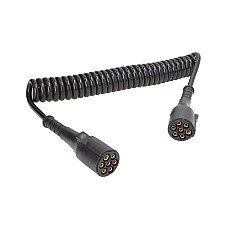 Cablu infasurat Sirma electrica spiralata poliuretan lungime de lucru 35m lungime maxima 4m cu dopuri feminine numar pini: 7 numar cabluri: 1x1+6x075mm dopuri acoperite tip N TRUCKLIGHT EC-N07-PLA