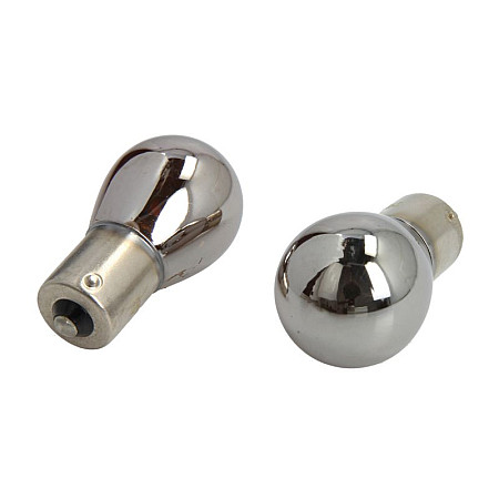 Bec, lampa frana / lampa spate Light bulb halogen 2pcs P21W Chrome 12V max. 21W light colour amber socket type BA15S no road approval contains 2 cores M-TECH PTZCH19-02B