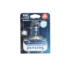 Bec, far faza lunga Light bulb blister pack 1pcs H4 12V 60/55W P43T-38 RacingVision GT200 moto PHILIPS PHI 12342RGTBW